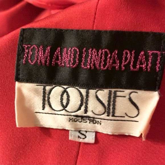 Vintage Tom & Linda Platt For Saks 5th Avenue Tootsies Red Wrap Dress Size Small - Picture 8 of 13